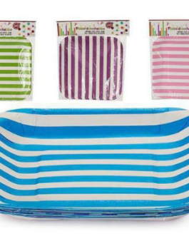 Standard Square Plates in turquoise stripes