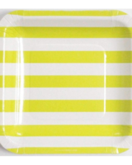 Standard Square Plates in yellow stripes