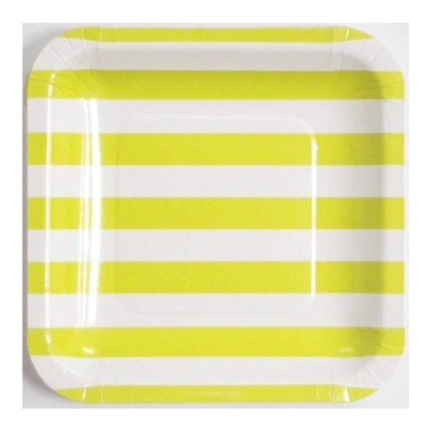 Variatas Standard Square Plates in yellow stripes