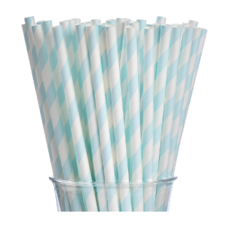 Variatas Straws in baby blue stripes