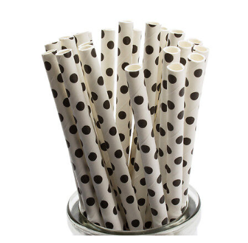 Variatas Straws in black polka dots