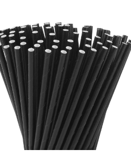 Straws in black solid
