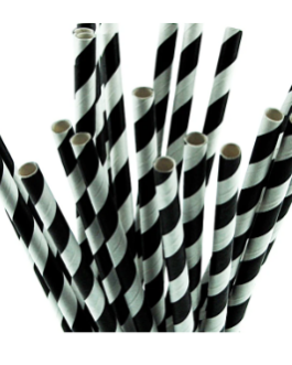 Straws in black stripes