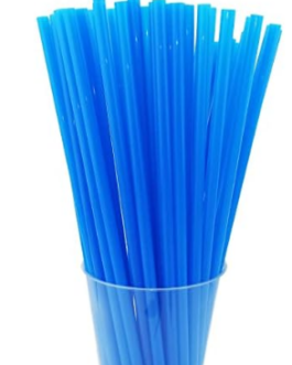 Straws in blue solid