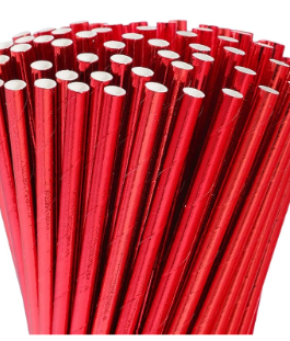 Straws in red solid