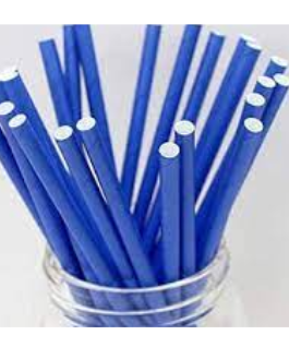 Straws in royal blue solid