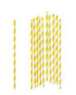 Straws in Yellow Stripes