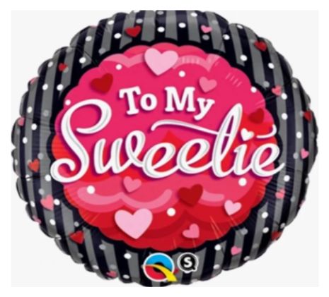 Variatas To my sweetie Foil Balloon with helium and ribbon