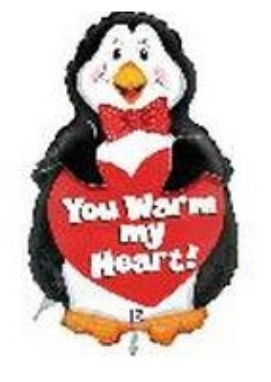 Variatas Warm ma heart penguin shape